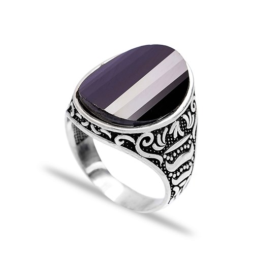 Onyx Authentic Men Ring Wholesale Handmade 925 Sterling Silver